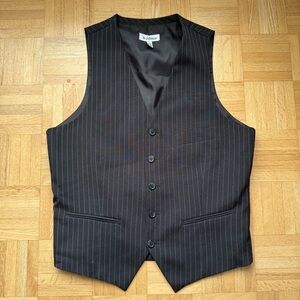 Le Chateau Black Pinstripe Vest